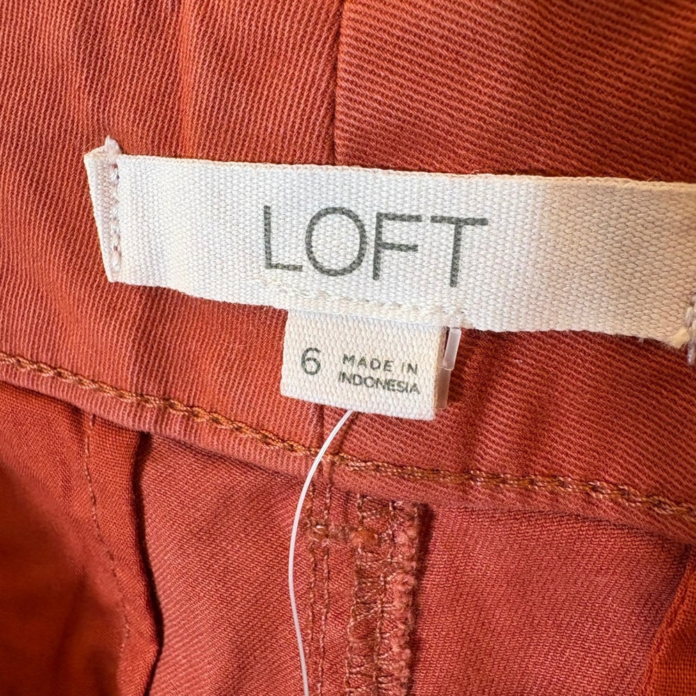 LOFT The Perfect Straight Curvy Pants Size 6 Burnt Orange Rust NWT - Picture 6 of 10